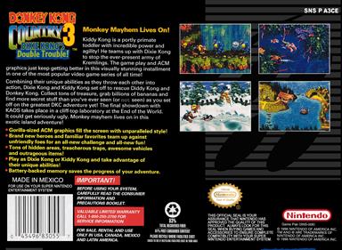 Donkey Kong Country 3: Dixie Kong's Double Trouble! - Box - Back Image