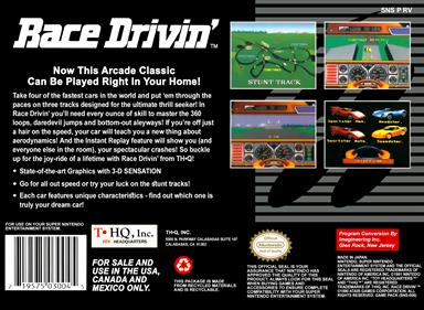 Race Drivin' - Box - Back Image