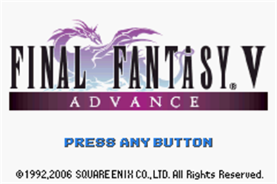 Final Fantasy V Advance - Screenshot - Game Title Image