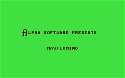 Mastermind (Alpha Software) - Screenshot - Game Title Image