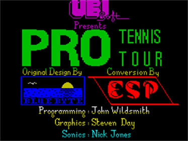 Pro Tennis Tour - Screenshot - Game Title Image