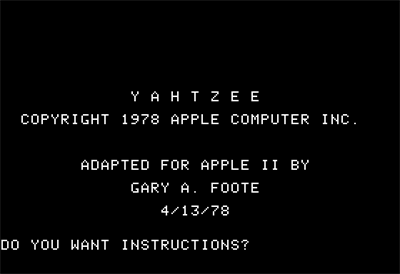 Yahtzee - Screenshot - Game Title Image