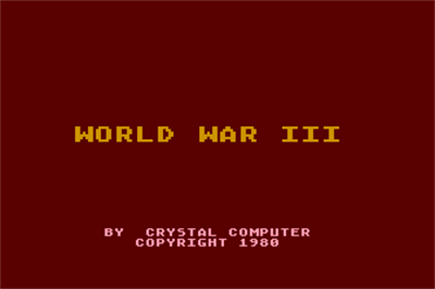 World War III - Screenshot - Game Title Image