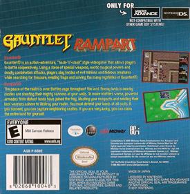 Gauntlet / Rampart - Box - Back Image