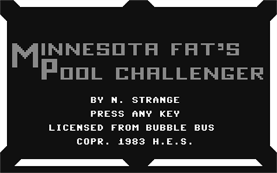 Minnesota Fats Pool Challenge - Screenshot - Game Title Image