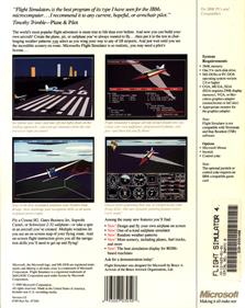 Microsoft Flight Simulator (v4.0) - Box - Back Image