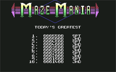 Maze Mania - Screenshot - High Scores Image