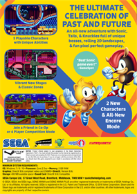 Sonic Mania Plus - Box - Back Image