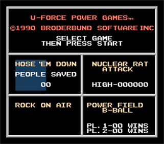 U-Force Power Games - Screenshot - Game Select Image