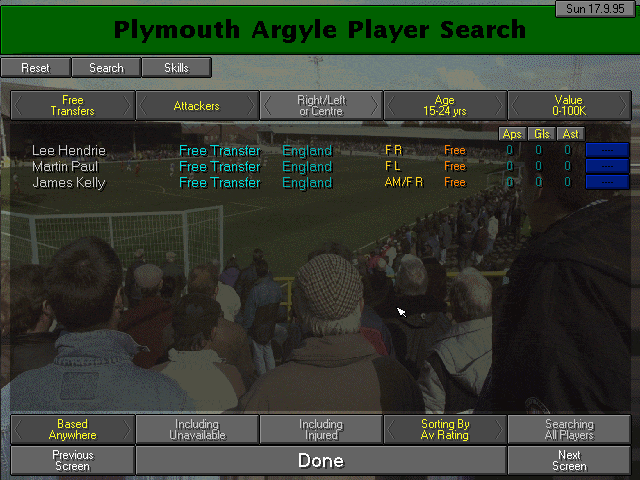 Championship Manager 2 gameplay (PC Game, 1995) 