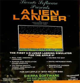 Alien Lander - Box - Front Image