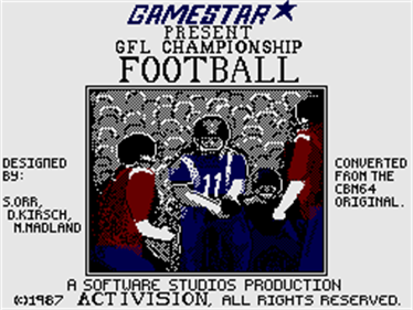 GFL Championship Football - Screenshot - Game Title Image