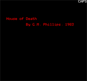 House of Death - Screenshot - Game Title Image