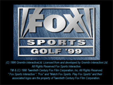 Fox Sports Golf '99 - Screenshot - Game Title Image