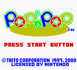 Pop n' Pop - Screenshot - Game Title Image