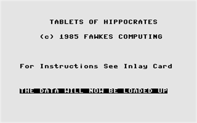 Tablets of Hippocrates - Screenshot - Game Title Image