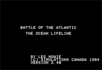 Battle of the Atlantic: A Computer Game of the Ocean Lifeline 1939-1944 - Screenshot - Game Title Image