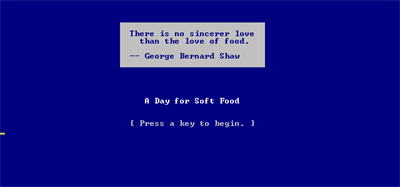 A Day for Soft Food - Screenshot - Game Title Image