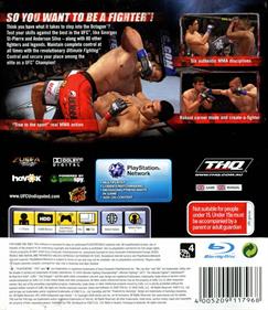 UFC 2009 Undisputed - Box - Back Image