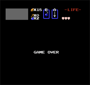 The Legend of Zelda - Screenshot - Game Over Image