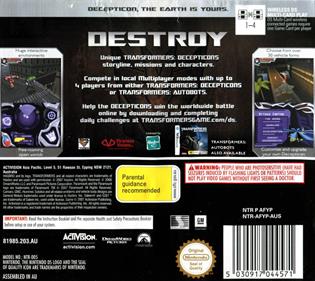 Transformers: Decepticons - Box - Back Image