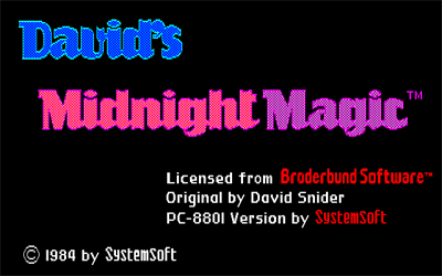 David's Midnight Magic - Screenshot - Game Title Image