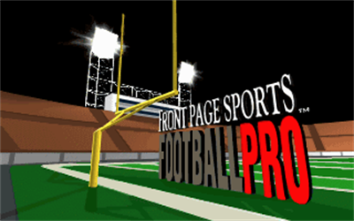 Front Page Sports: Football Pro - Screenshot - Game Title Image
