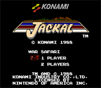 Jackal: War Safari - Screenshot - Game Title Image