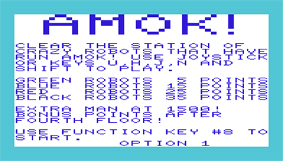 Amok - Screenshot - Game Title Image