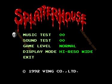 Splatterhouse - Screenshot - Game Select Image