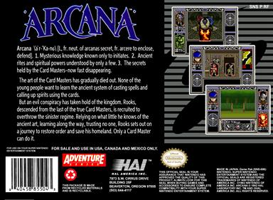 Arcana - Box - Back Image