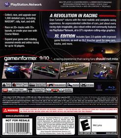 Gran Turismo 5: XL Edition - Box - Back Image