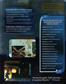 Deus Ex: Game of the Year Edition - Advertisement Flyer - Back Image