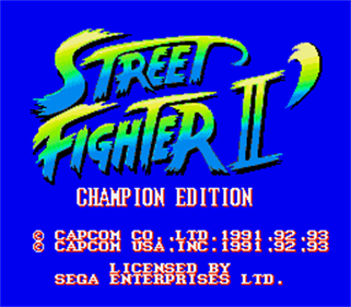 Street Fighter II' Champion Edition (Prototype) - Screenshot - Game Title Image