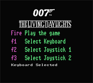 James Bond 007 in The Living Daylights: The Computer Game - Screenshot - Game Select
