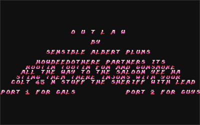 Outlaw (Palace Software) - Screenshot - Game Title Image