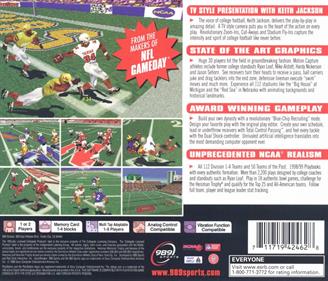 NCAA GameBreaker 99 - Box - Back Image