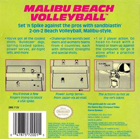 Malibu Beach Volleyball - Box - Back Image