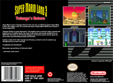 Super Mario Land 3: Tatanga's Return - Fanart - Box - Back Image