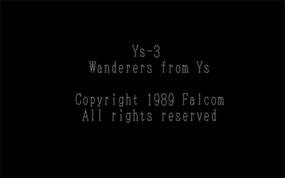 Ys III: Wanderers from Ys - Screenshot - Game Title Image