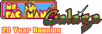 Ms. Pac-Man/Galaga: 20th Anniversary Class of 1981 Reunion - Clear Logo Image