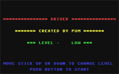 Driver (Markt & Technik) - Screenshot - Game Title Image