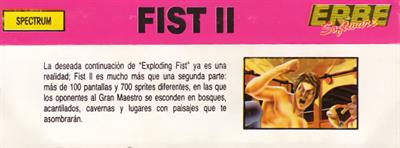 Fist II: The Legend Continues - Box - Back Image