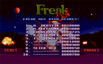 Freak Out - Screenshot - High Scores Image