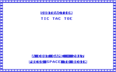 Subtraction Tic Tac Toe - Screenshot - Game Title Image