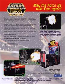 Star Wars Trilogy Arcade - Advertisement Flyer - Back Image