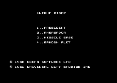 Knight Rider - Screenshot - Game Select Image