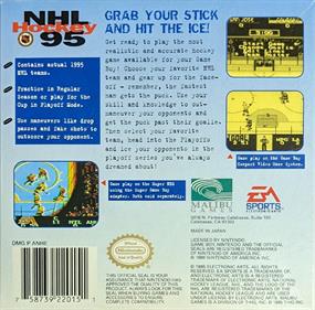 NHL Hockey 95 - Box - Back Image