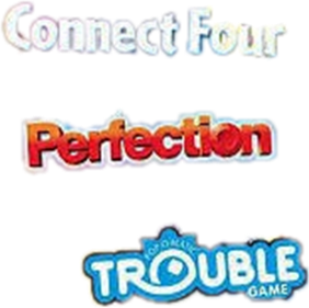 3 Game Pack!: Connect Four / Perfection / Trouble - Clear Logo Image