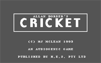 Allan Border's Cricket - Screenshot - Game Title Image